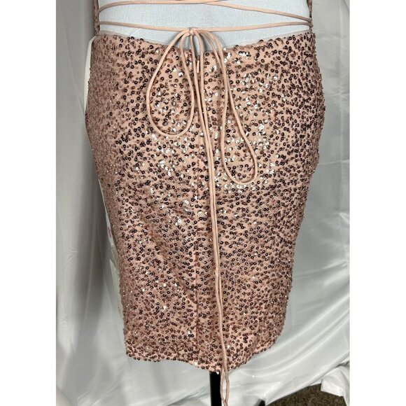 PromGirl Sequin dress, Rose Pink, Laceup Back, Size 14, NWT - Picture 4 of 7